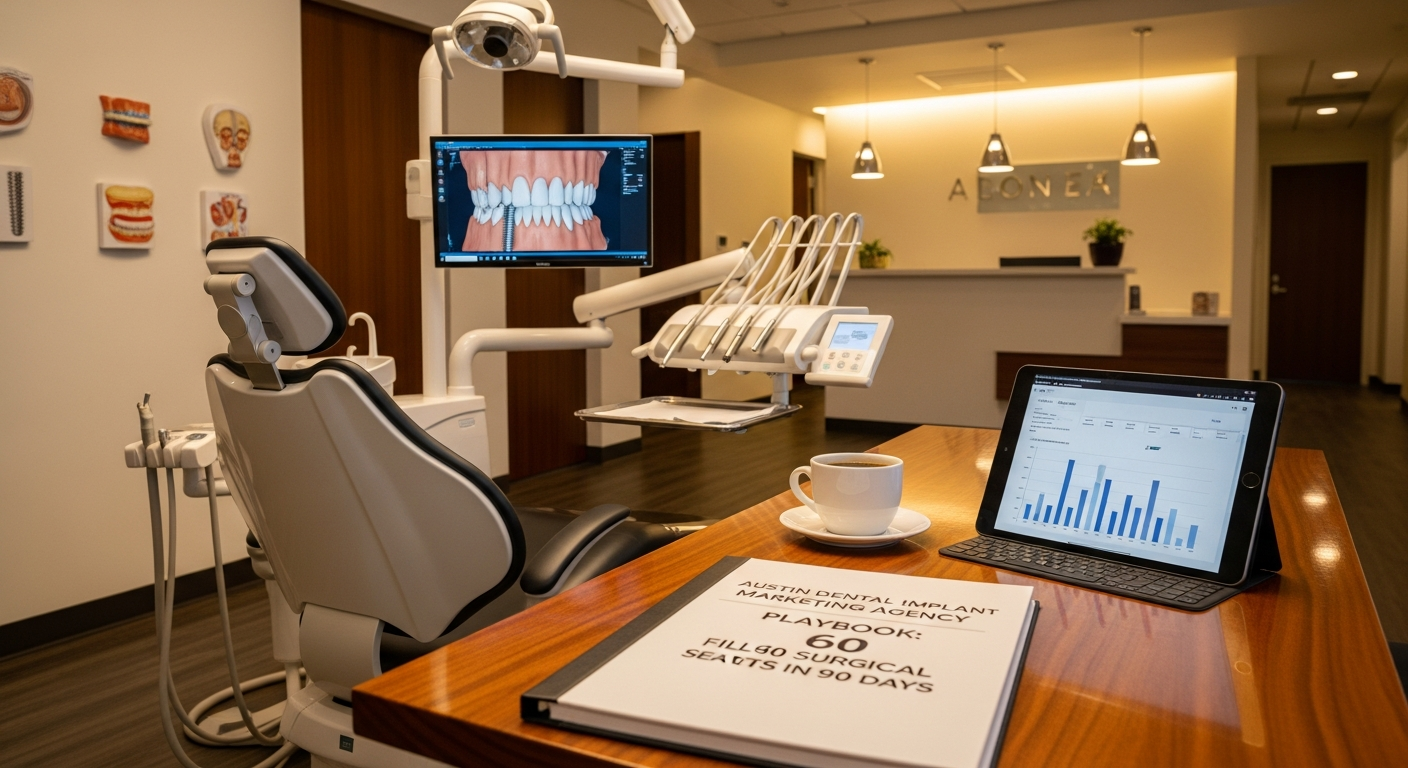 Austin Dental Implant Marketing Agency Playbook: Fill 60 Surgical Seats in 90 Days