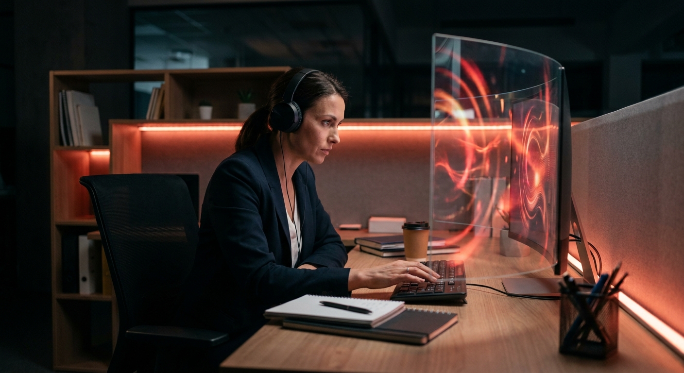 A strategist and an AI system collaborating on SEO research at a workstation
