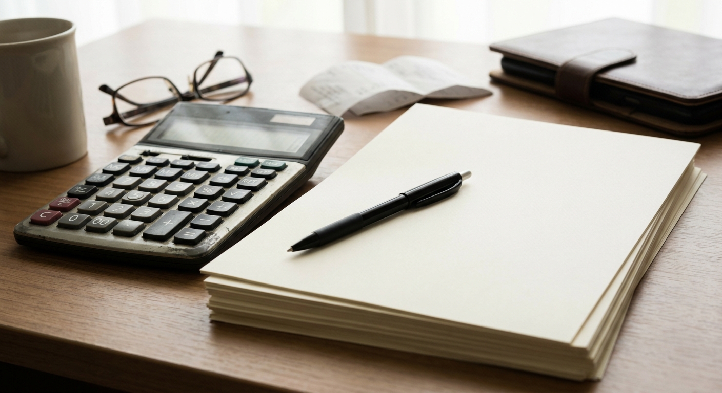 Desk with a calculator, pen, and paperwork representing the hidden cost of dental PPO write-offs