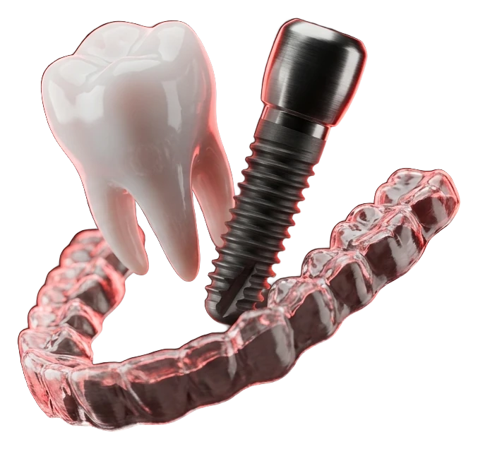 Ultra-realistic dental tooth, titanium implant, and clear aligner: the full range of new patient marketing Closing More Cases delivers