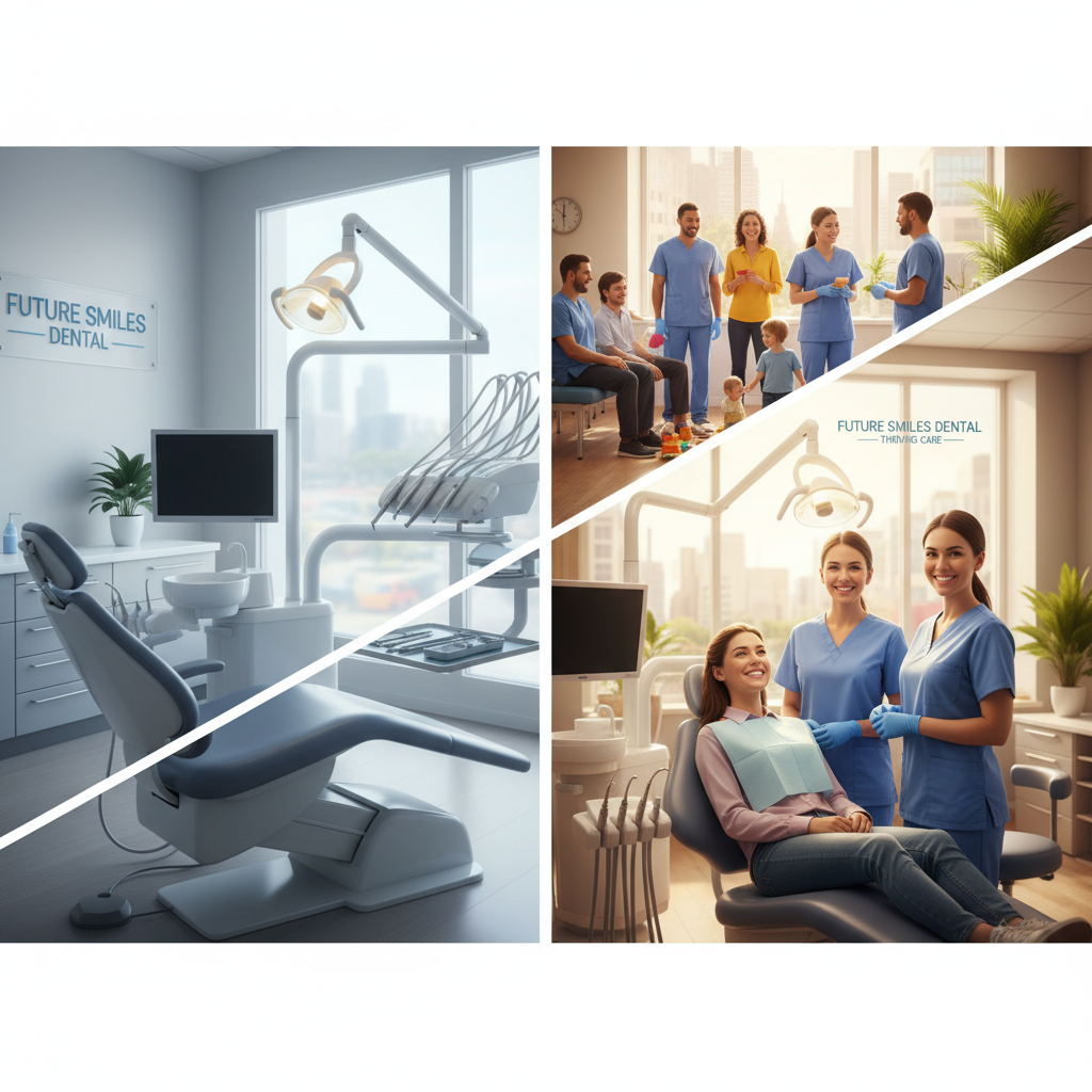 Dental practice growth comparison showing before and after implementing case acceptance strategies