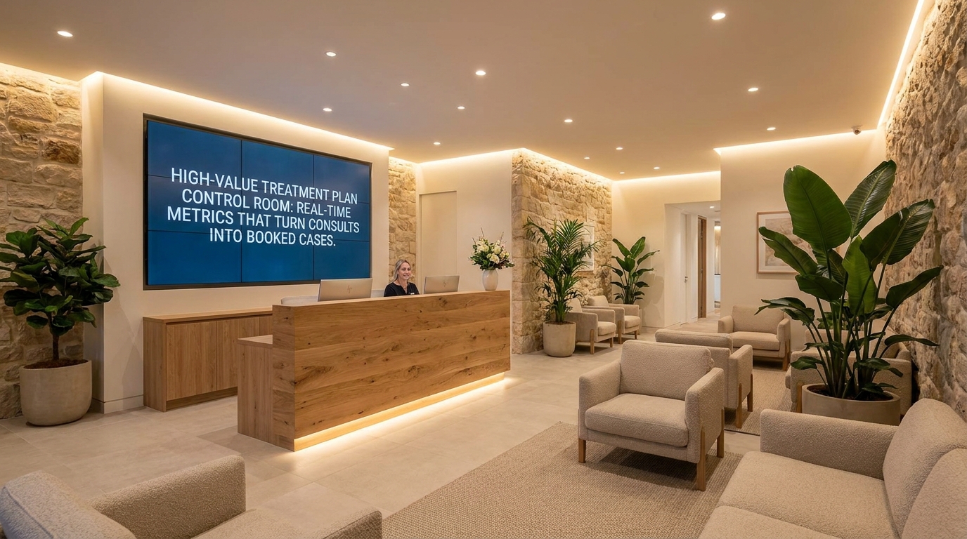 High-Value Treatment Plan Control Room: Real-Time Metrics That Turn Consults Into Booked Cases - practice growth insights