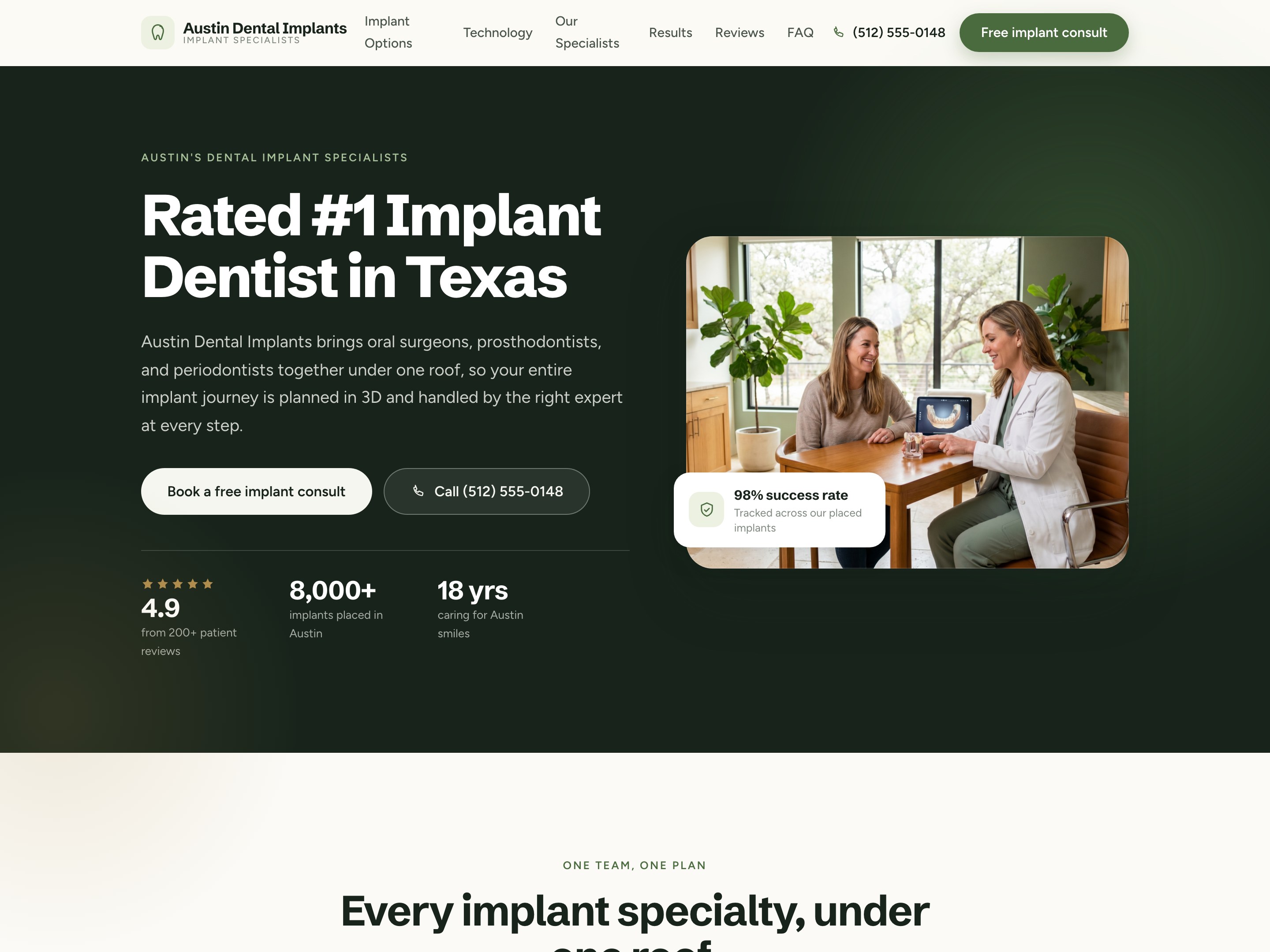 Austin Dental Implants website template preview
