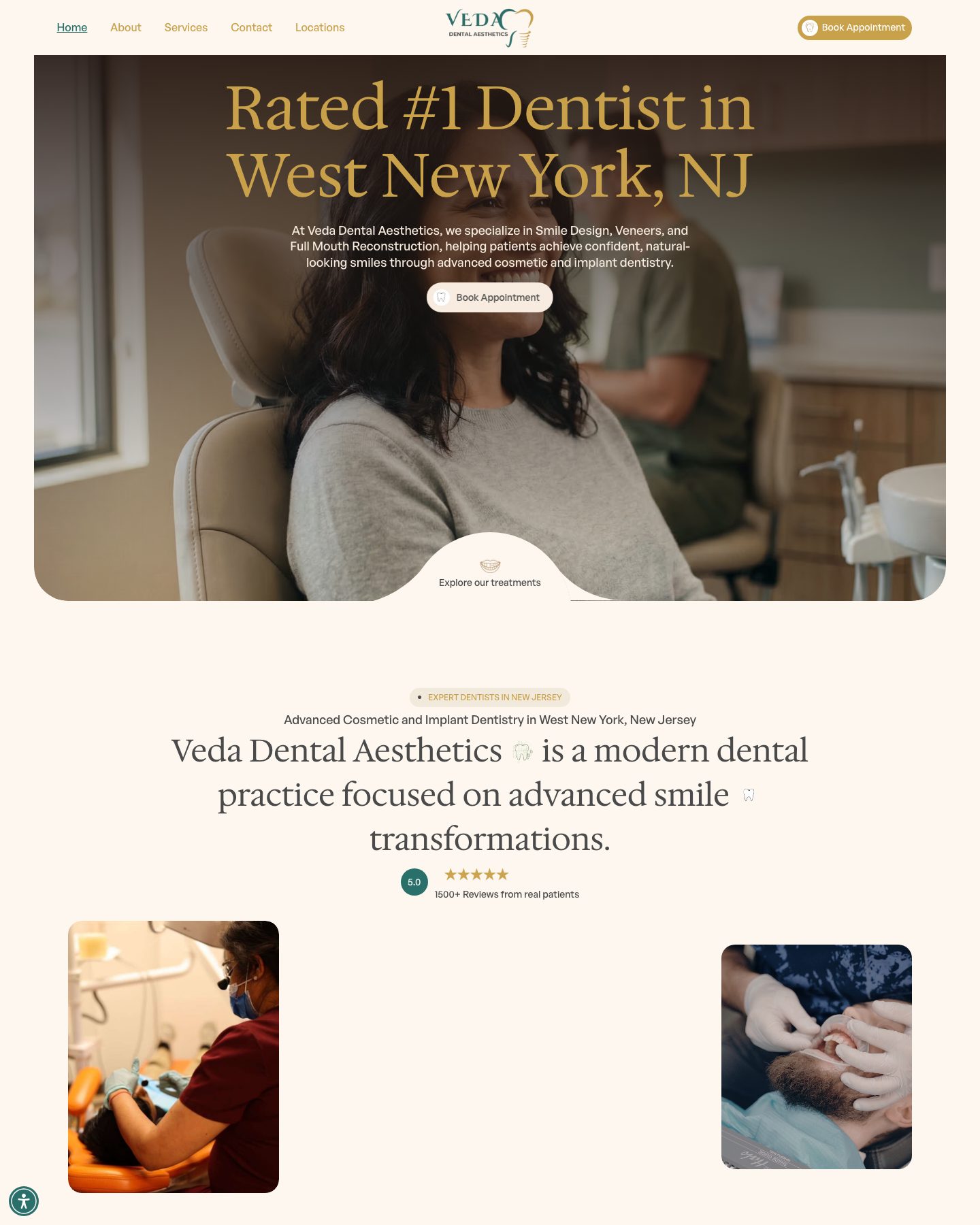 Veda Family Dental website template preview