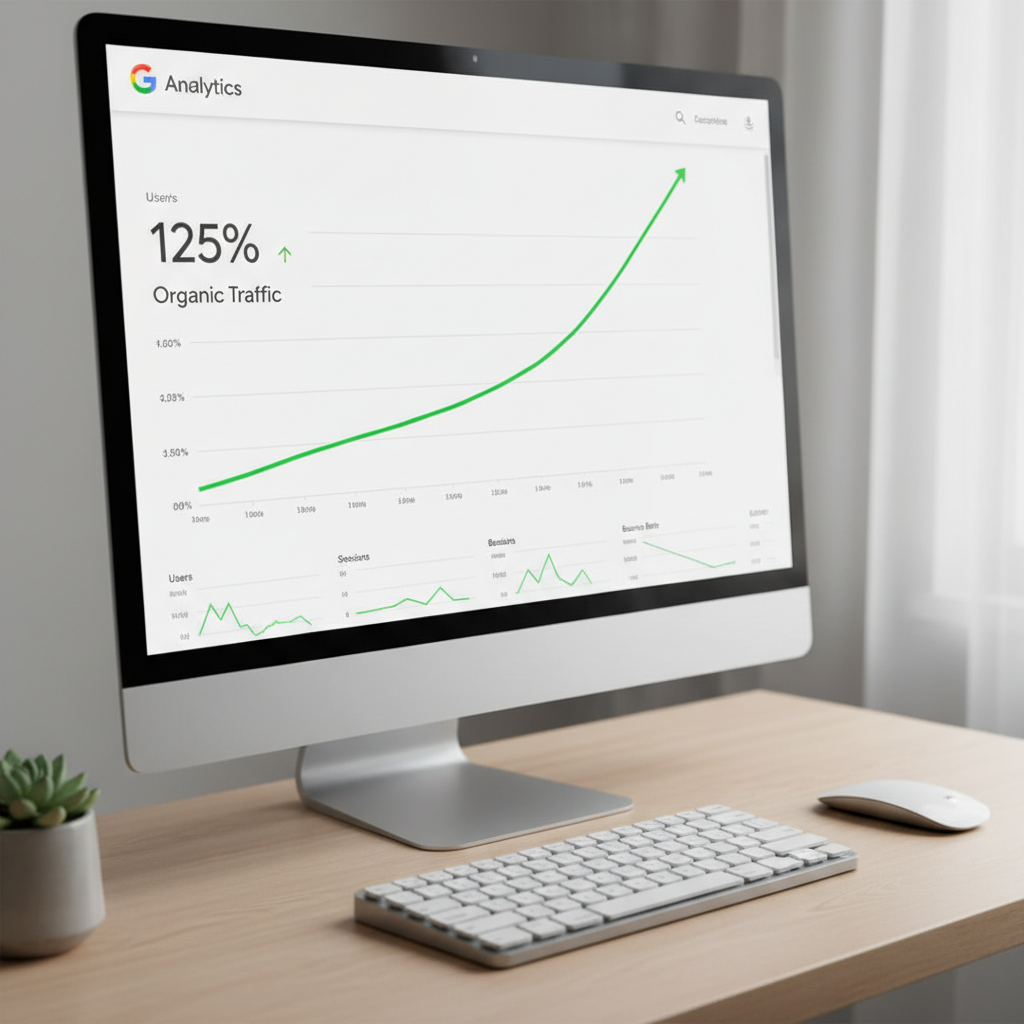 Google Analytics showing organic traffic growth for dental practice