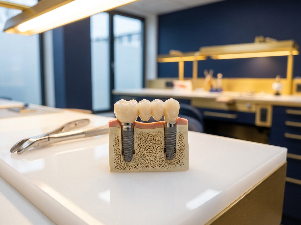 Implant-supported bridge clinical model