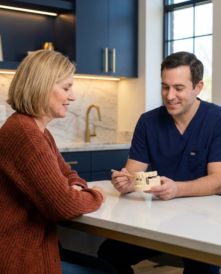 Multiple dental implants treatment plan consultation
