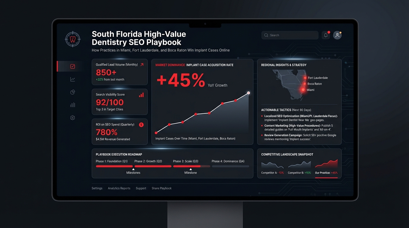 South Florida High-Value Dentistry SEO Playbook: How Practices in Miami, Fort Lauderdale, and Boca Raton Win Implant Cases Online - practice growth insights